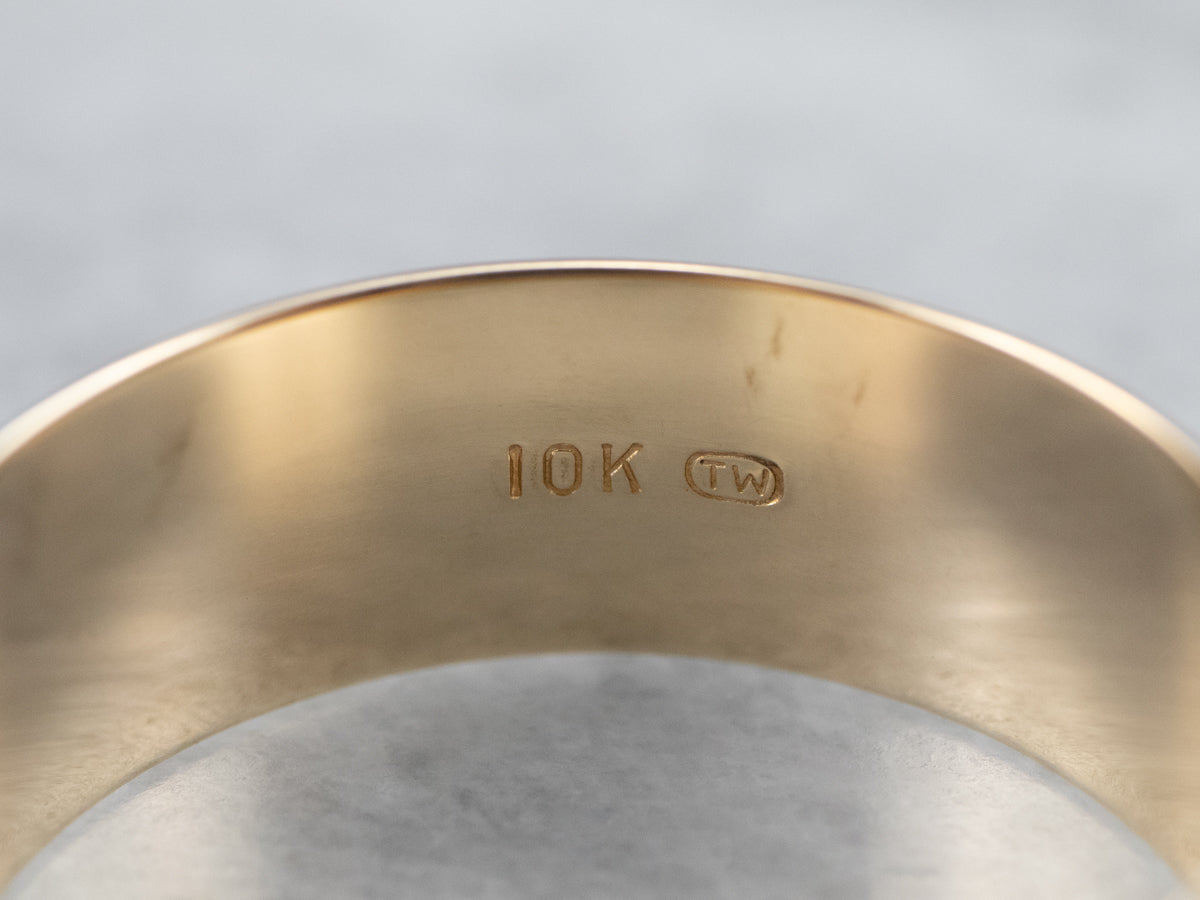 Wide Plain Gold Wedding Band