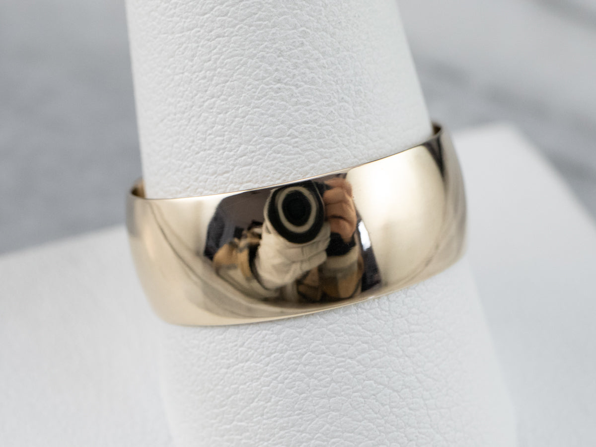 Wide Plain Gold Wedding Band