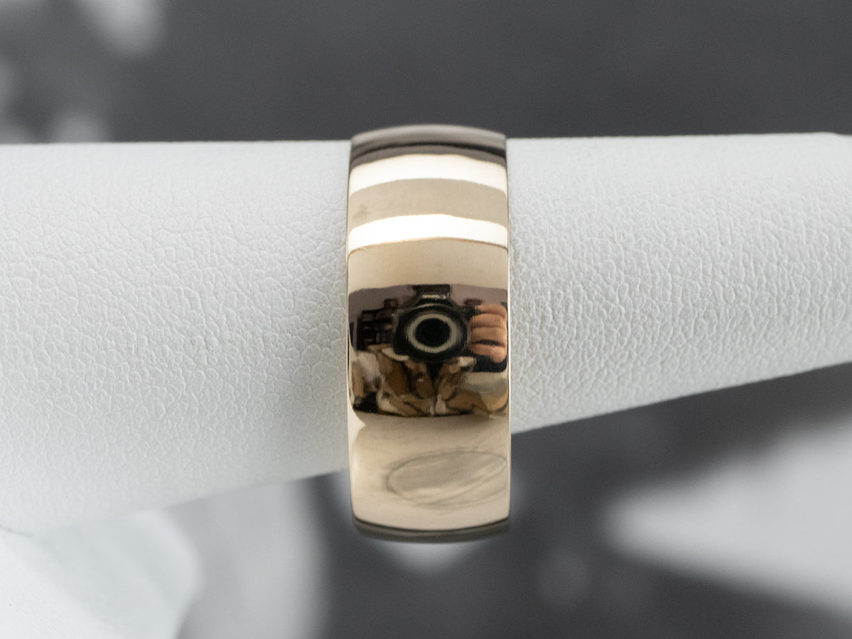 Wide Plain Gold Wedding Band