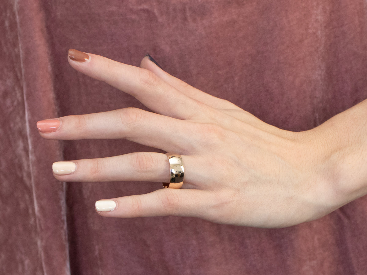 Wide Plain Gold Wedding Band