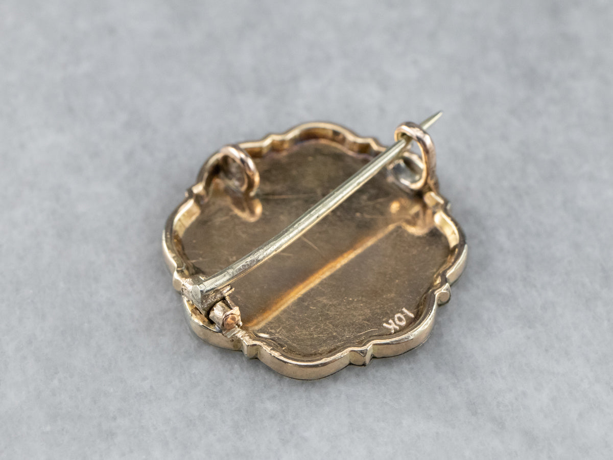 Victorian Gold Floral Watch Pin