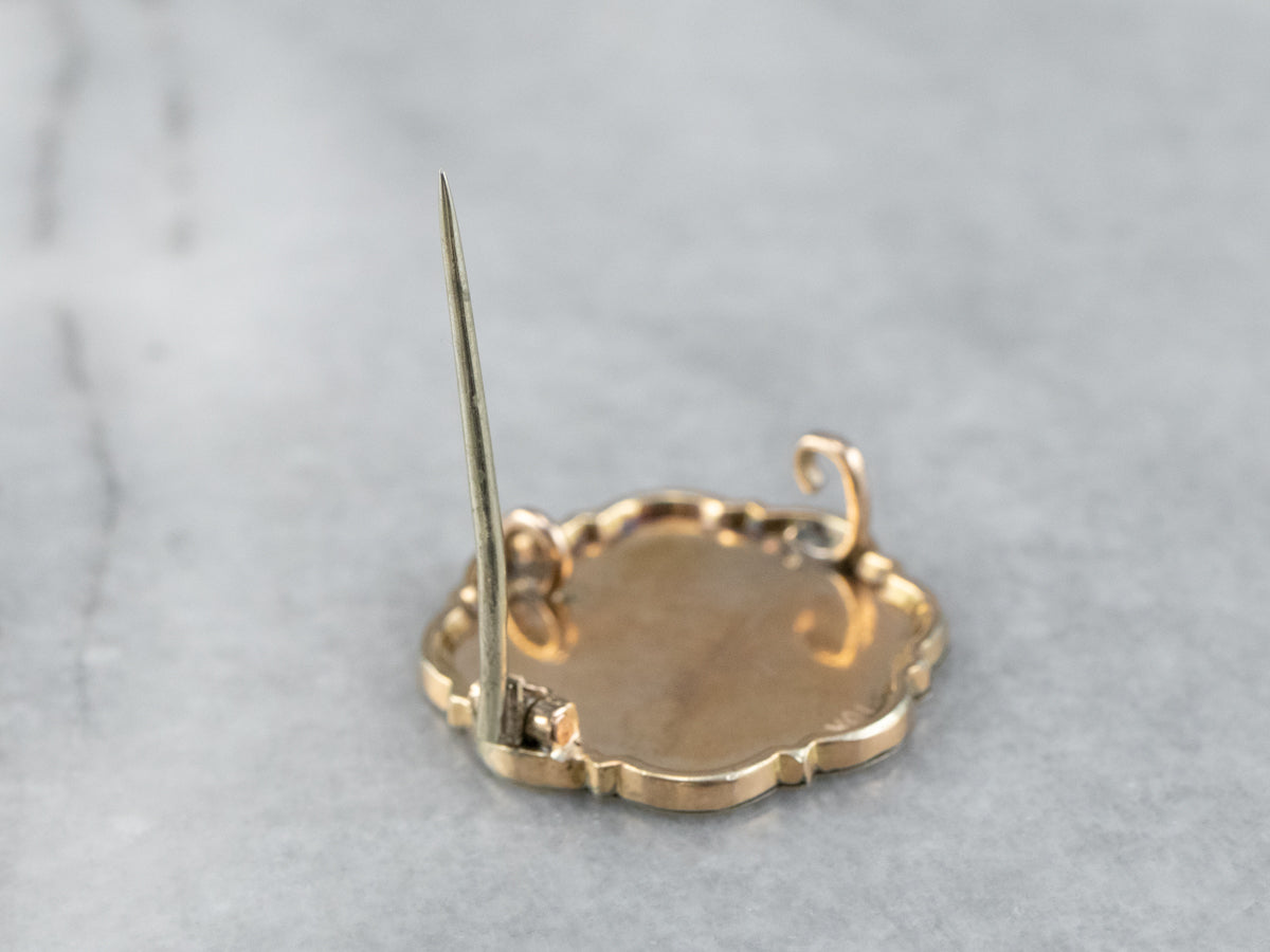 Victorian Gold Floral Watch Pin