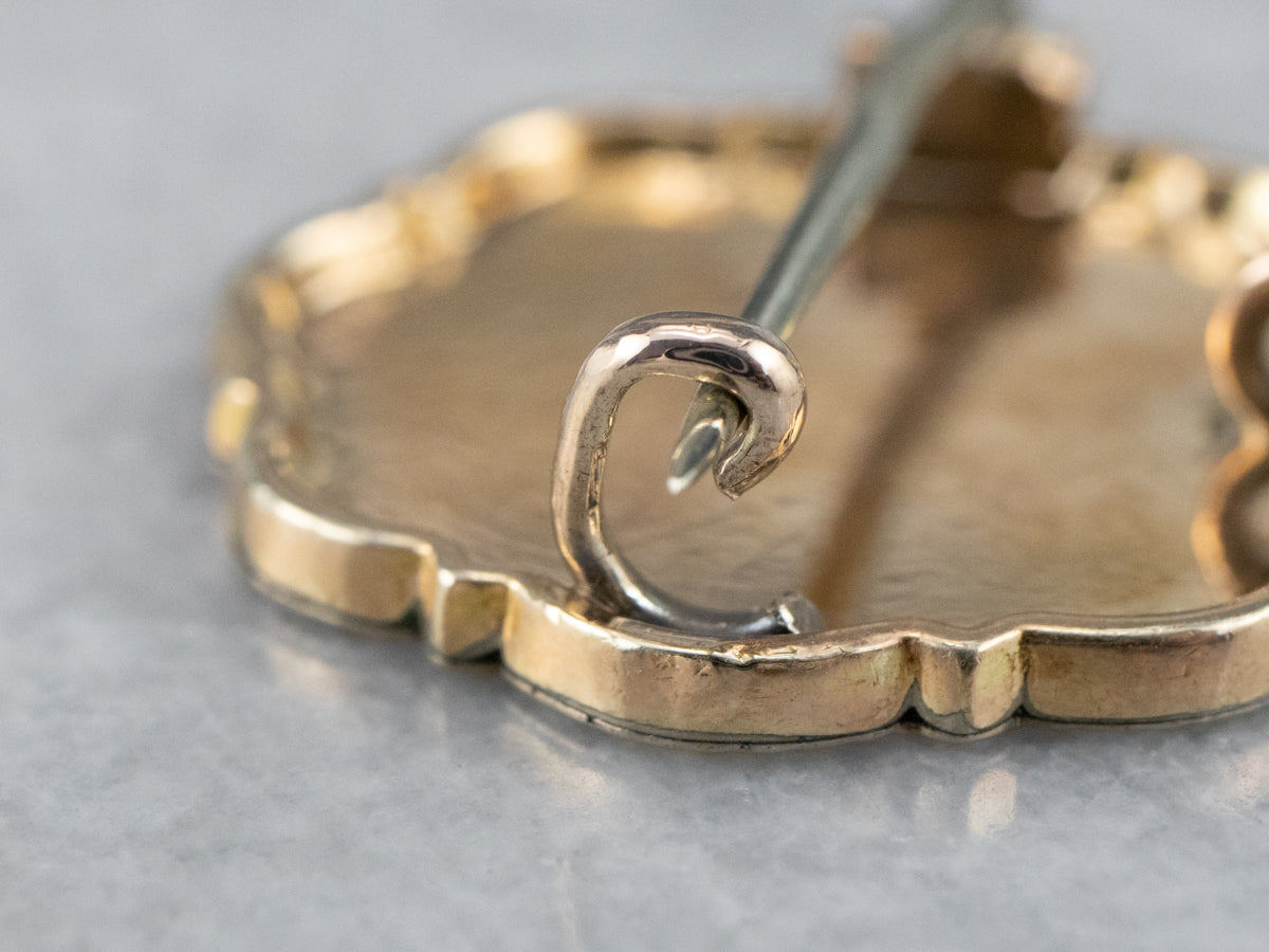 Victorian Gold Floral Watch Pin