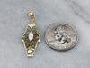 Antique Diamond Green Gold Filigree Pendant