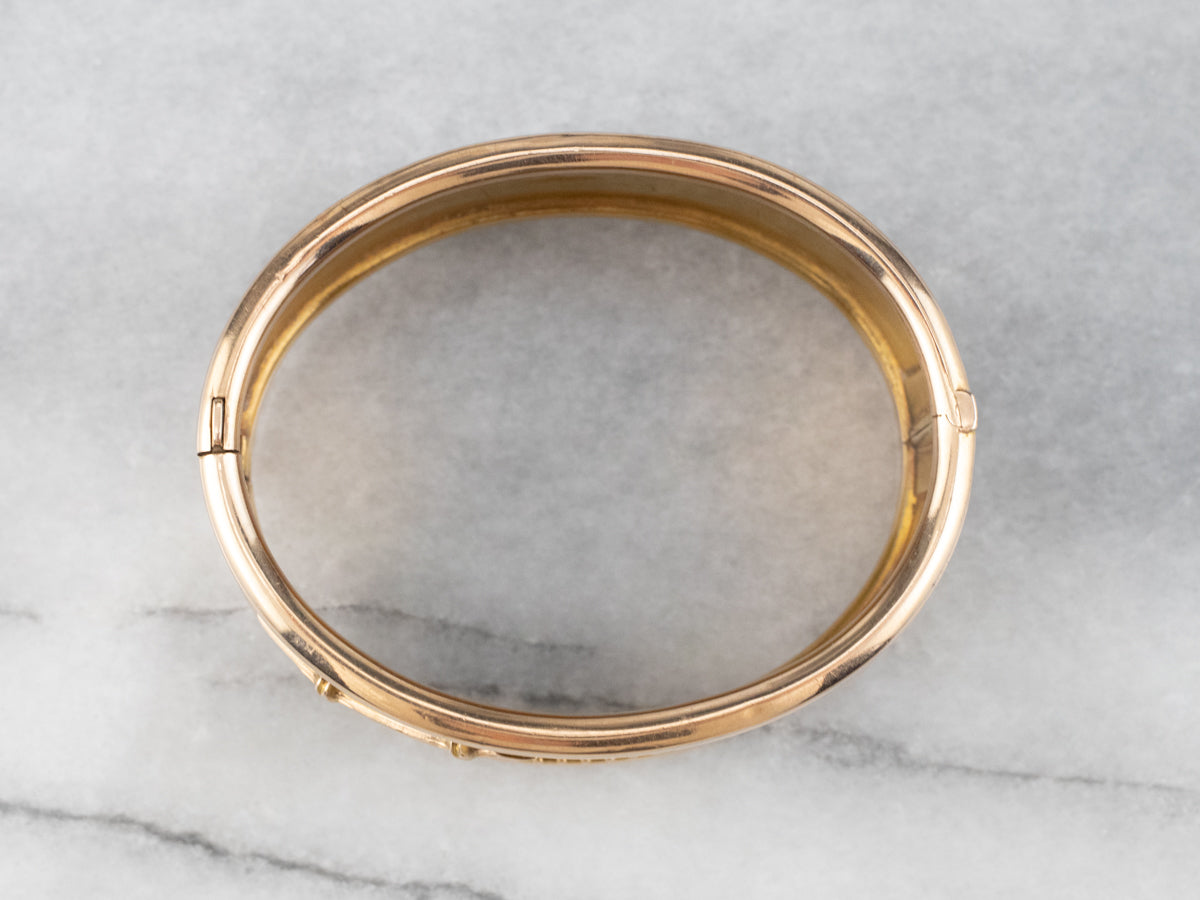 Antique Japonisme Gold Bangle Bracelet