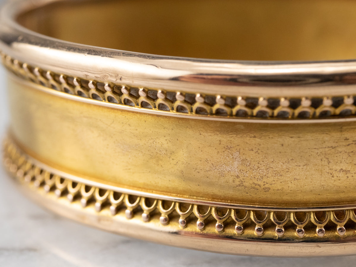 Antique Japonisme Gold Bangle Bracelet