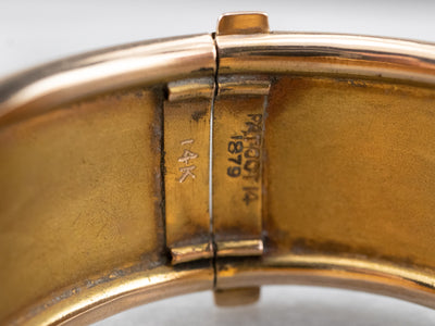 Antique Japonisme Gold Bangle Bracelet