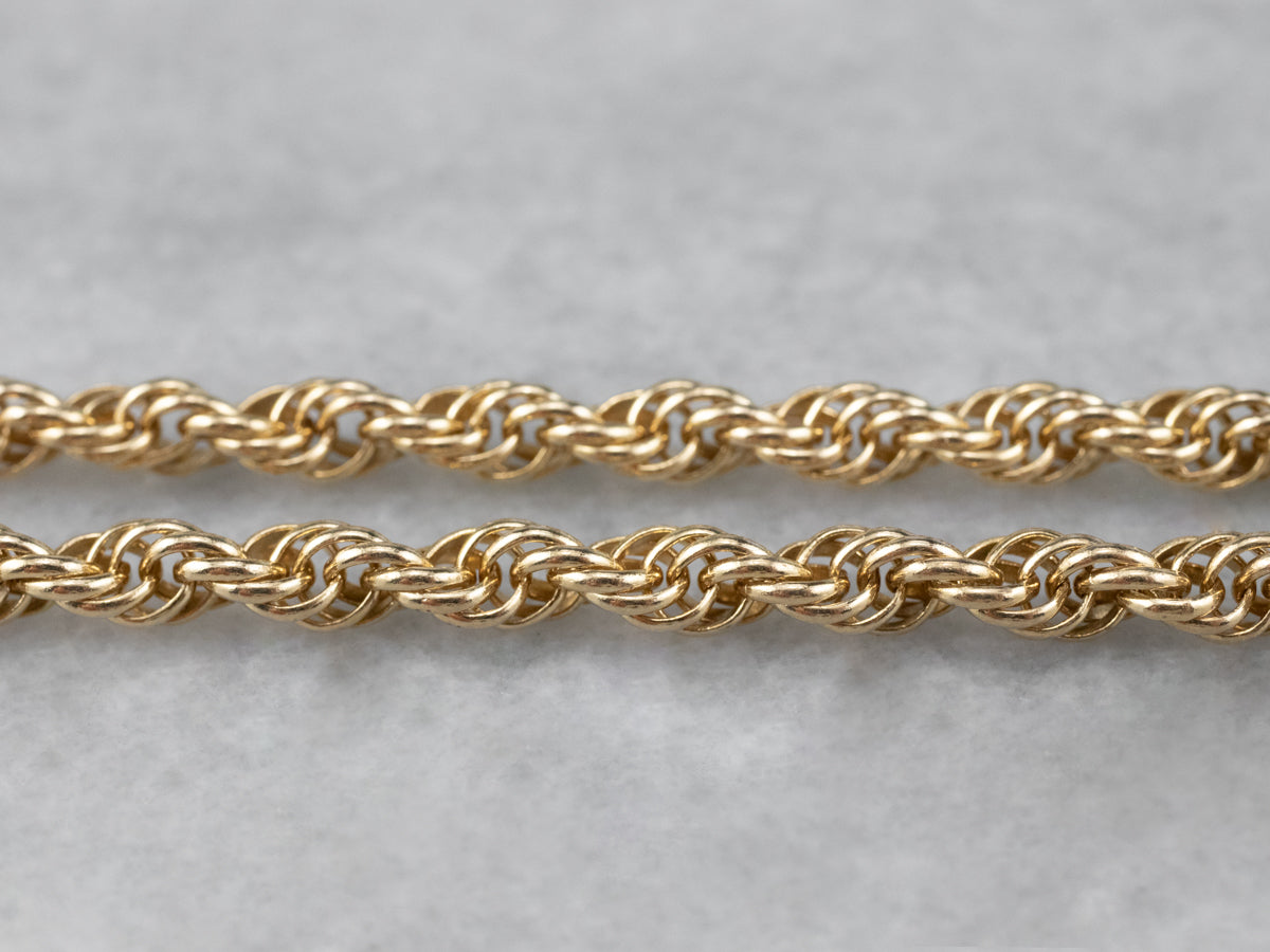 Long Gold Rope Twist Chain