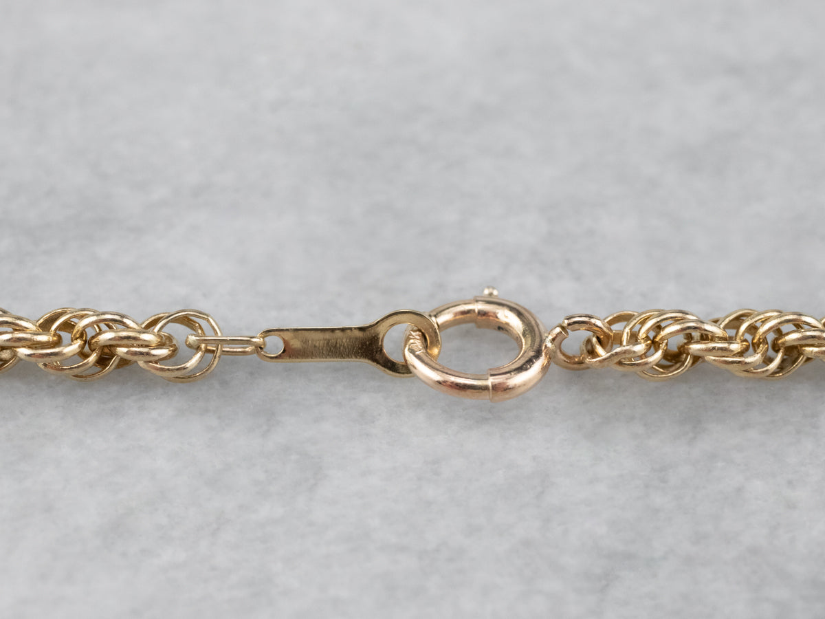 Long Gold Rope Twist Chain