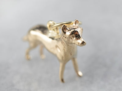 Vintage Gold Dog Charm Pendant