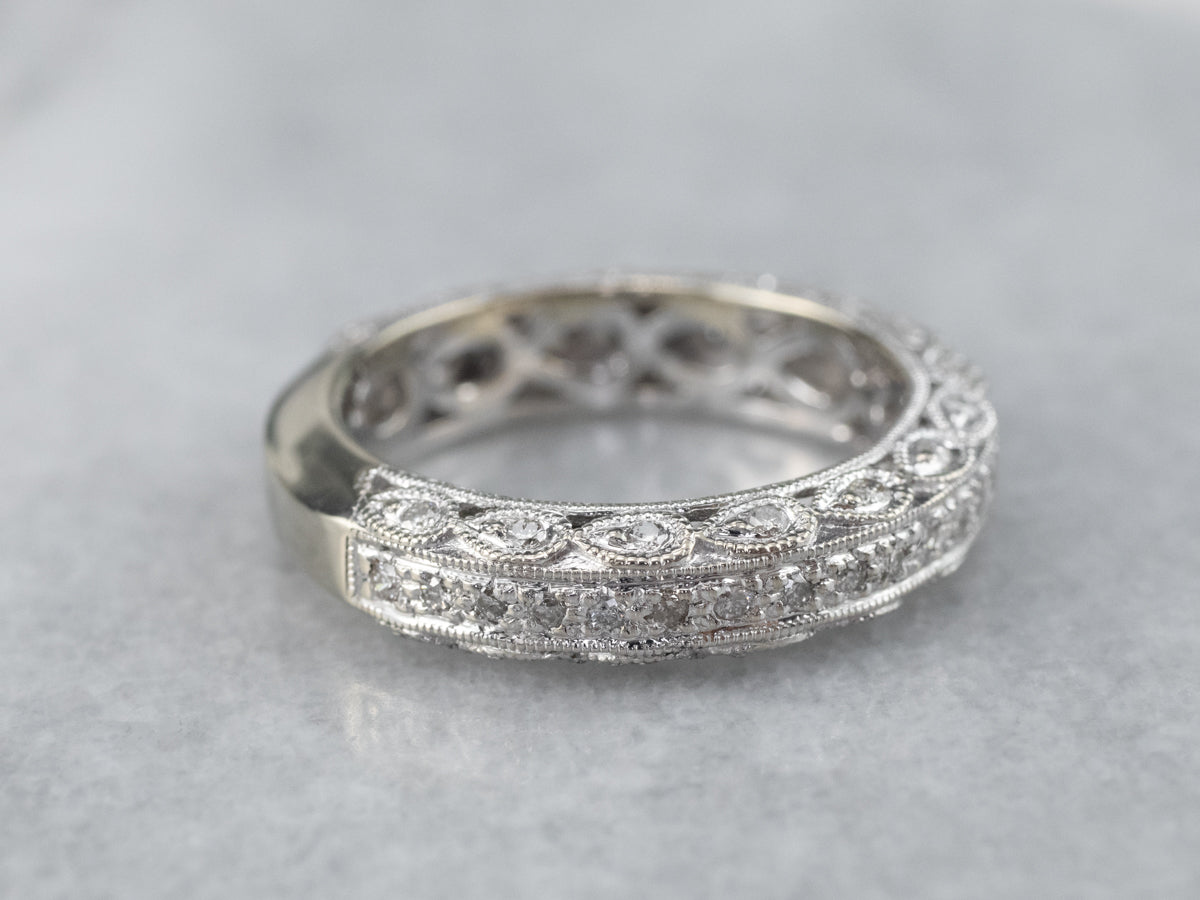 Sparkling Diamond Filigree Band