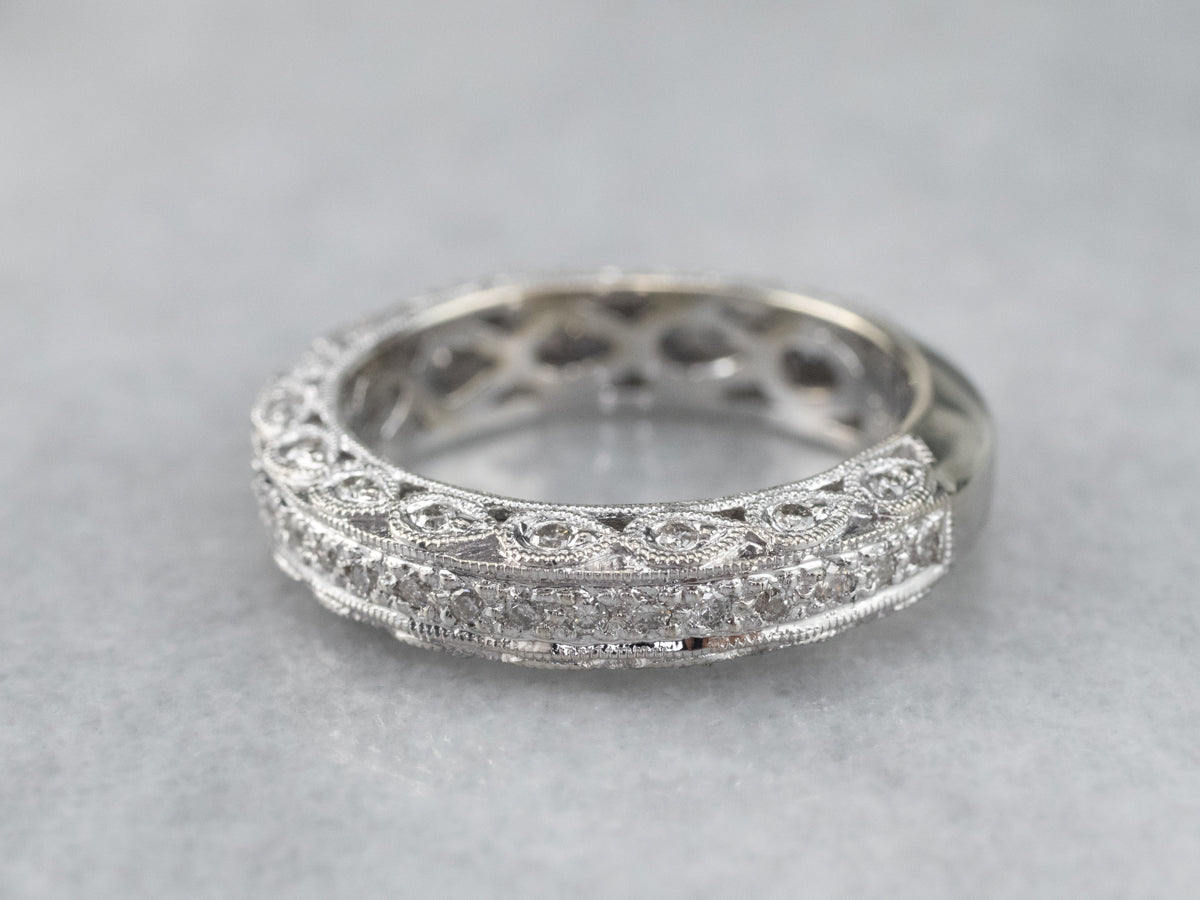 Sparkling Diamond Filigree Band