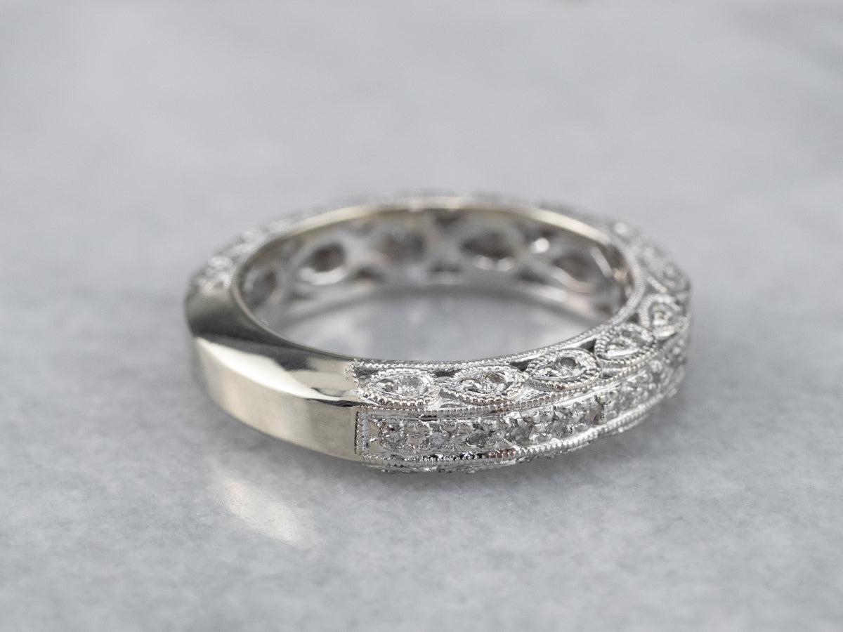 Sparkling Diamond Filigree Band