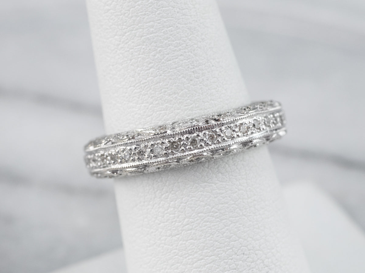 Sparkling Diamond Filigree Band