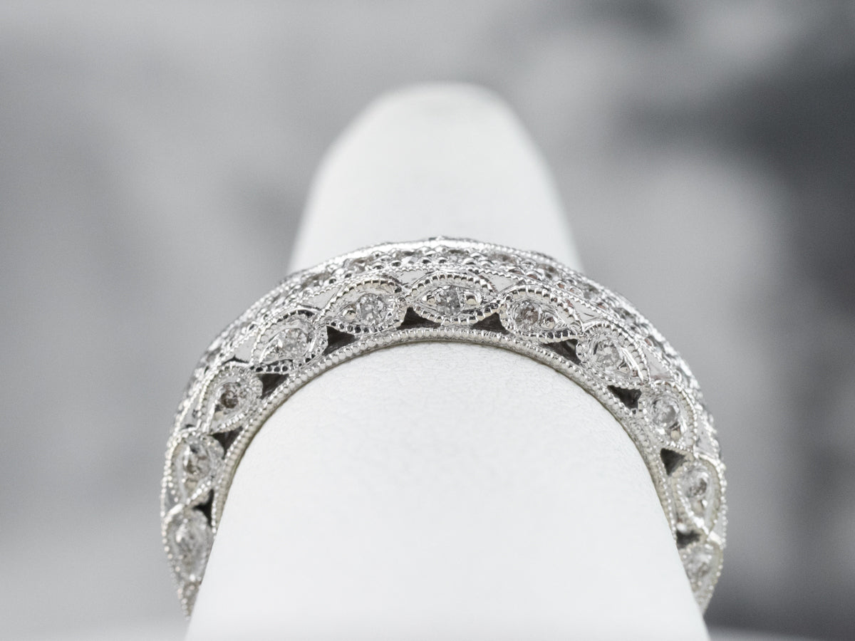 Sparkling Diamond Filigree Band
