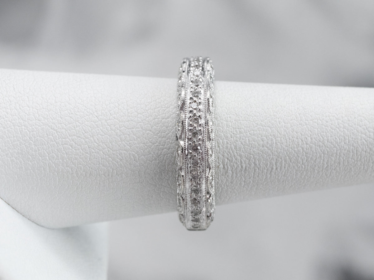 Sparkling Diamond Filigree Band
