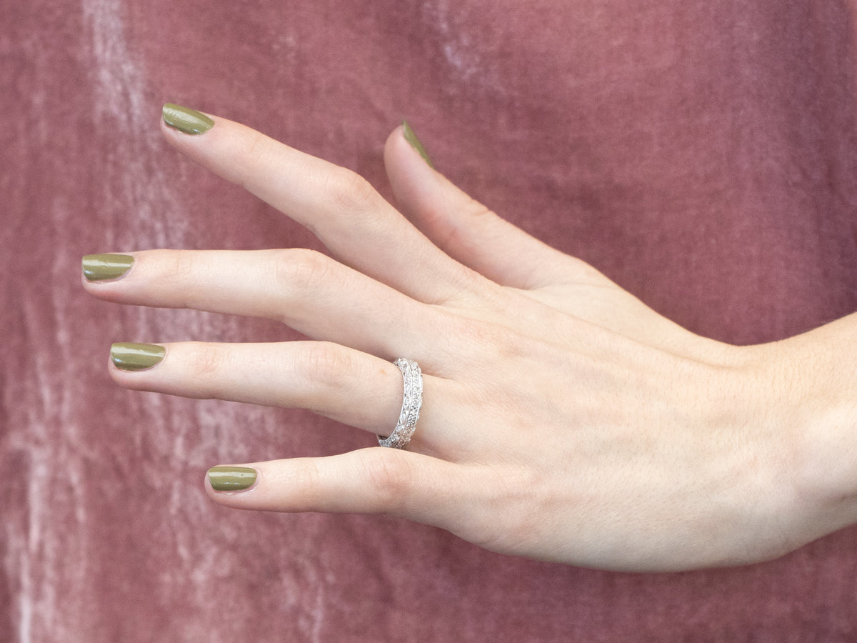 Sparkling Diamond Filigree Band