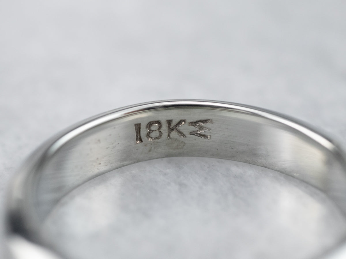 18K Gold Engraved Wheat Pattern Band