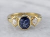 Sapphire Diamond 18K Gold Engagement Ring