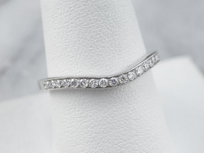 Curved Diamond White Gold Band