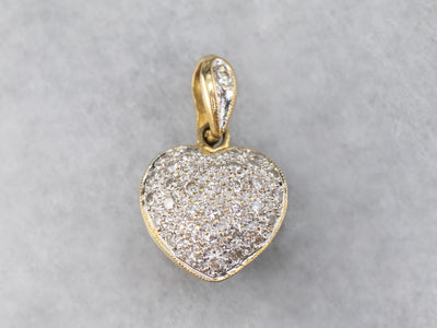 Diamond Encrusted 18k Gold Heart Pendant