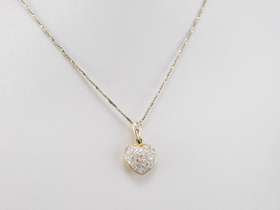 Diamond Encrusted 18k Gold Heart Pendant