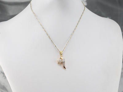 Floral Diamond Gold Pendant