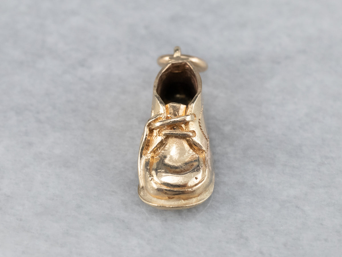 Vintage Gold Baby Shoe Charm or Pendant
