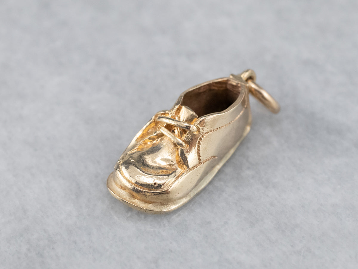 Vintage Gold Baby Shoe Charm or Pendant