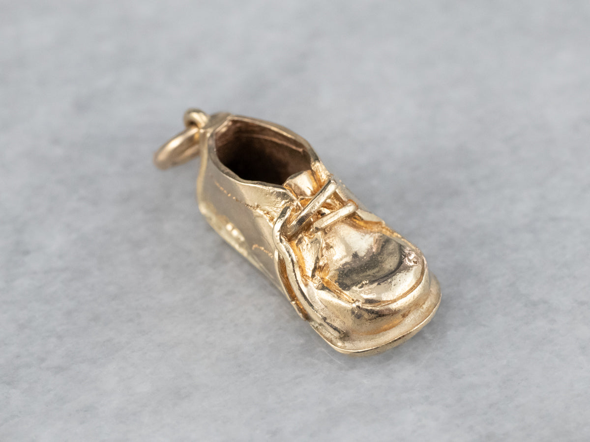 Vintage Gold Baby Shoe Charm or Pendant