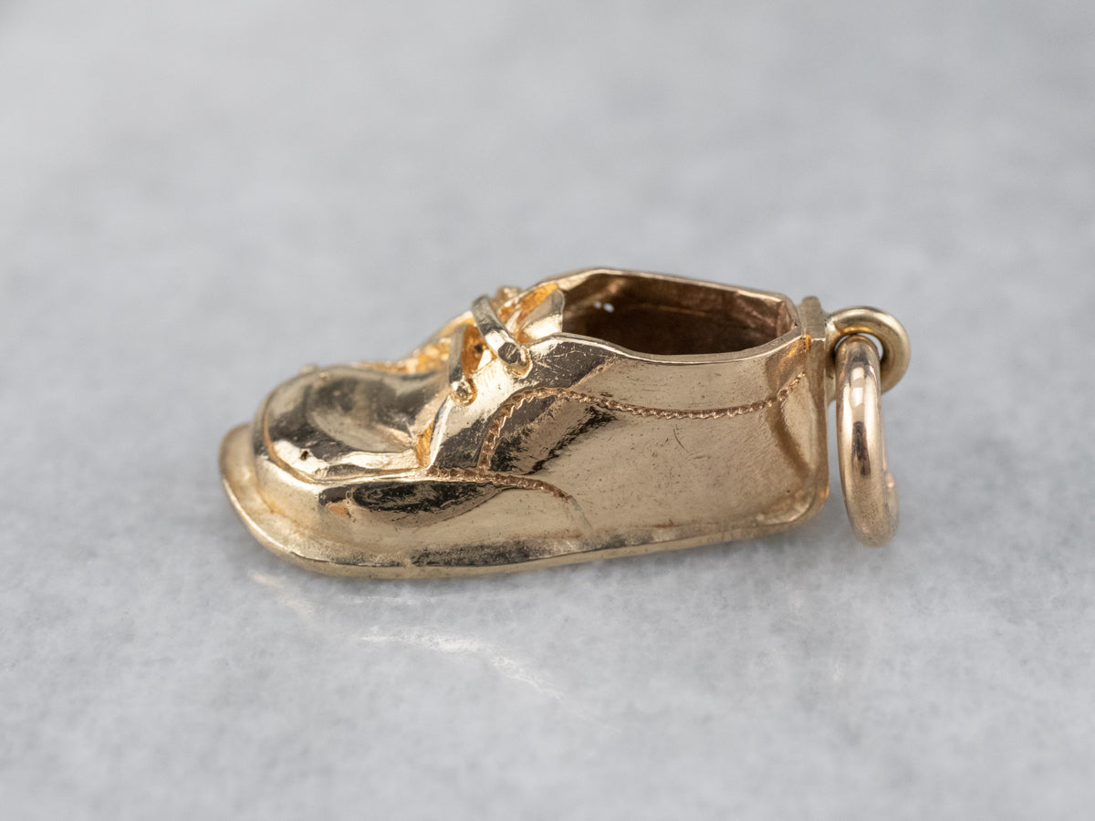 Vintage Gold Baby Shoe Charm or Pendant