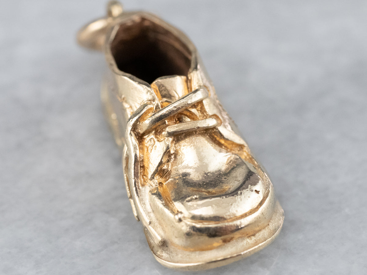 Vintage Gold Baby Shoe Charm or Pendant