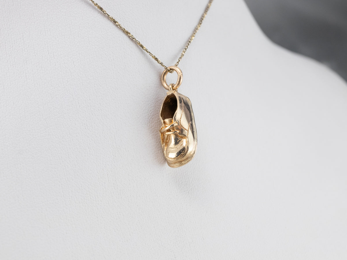 Vintage Gold Baby Shoe Charm or Pendant