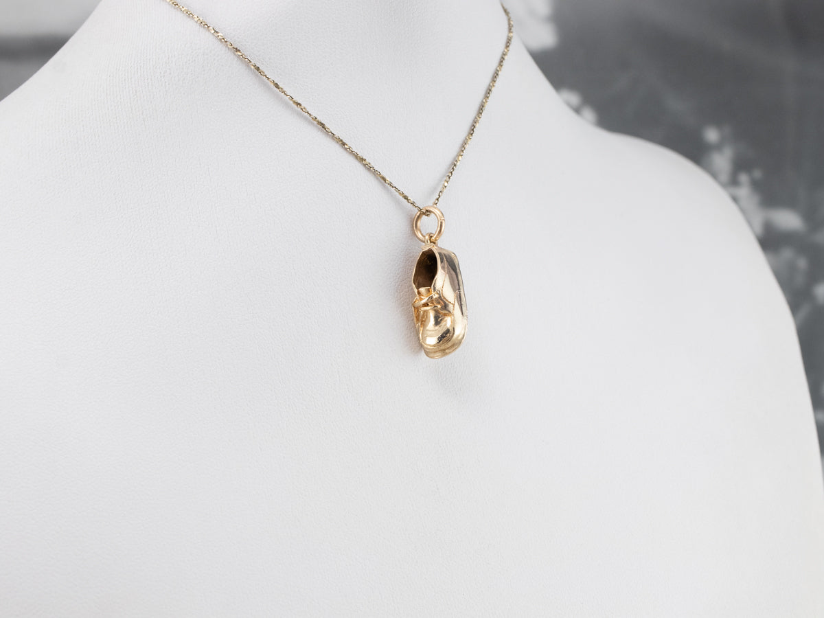 Vintage Gold Baby Shoe Charm or Pendant