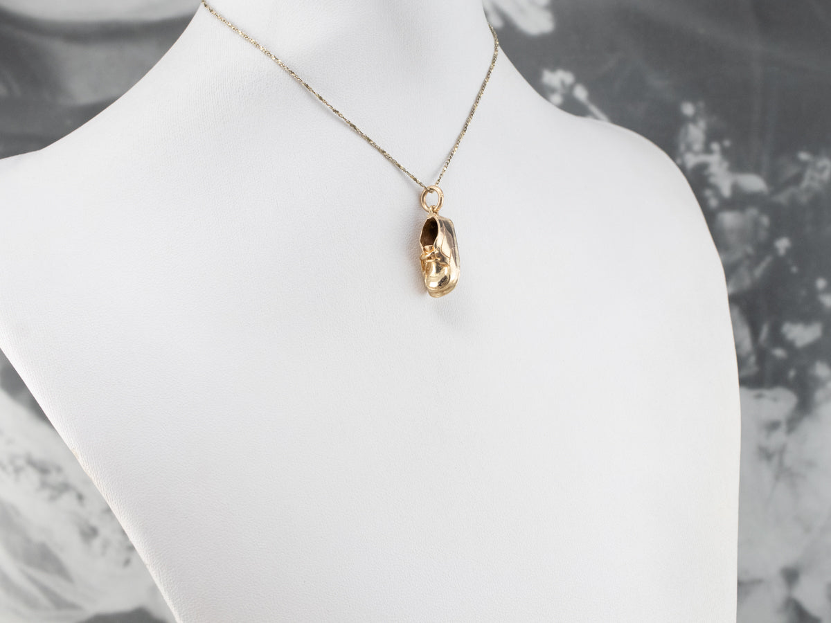 Vintage Gold Baby Shoe Charm or Pendant