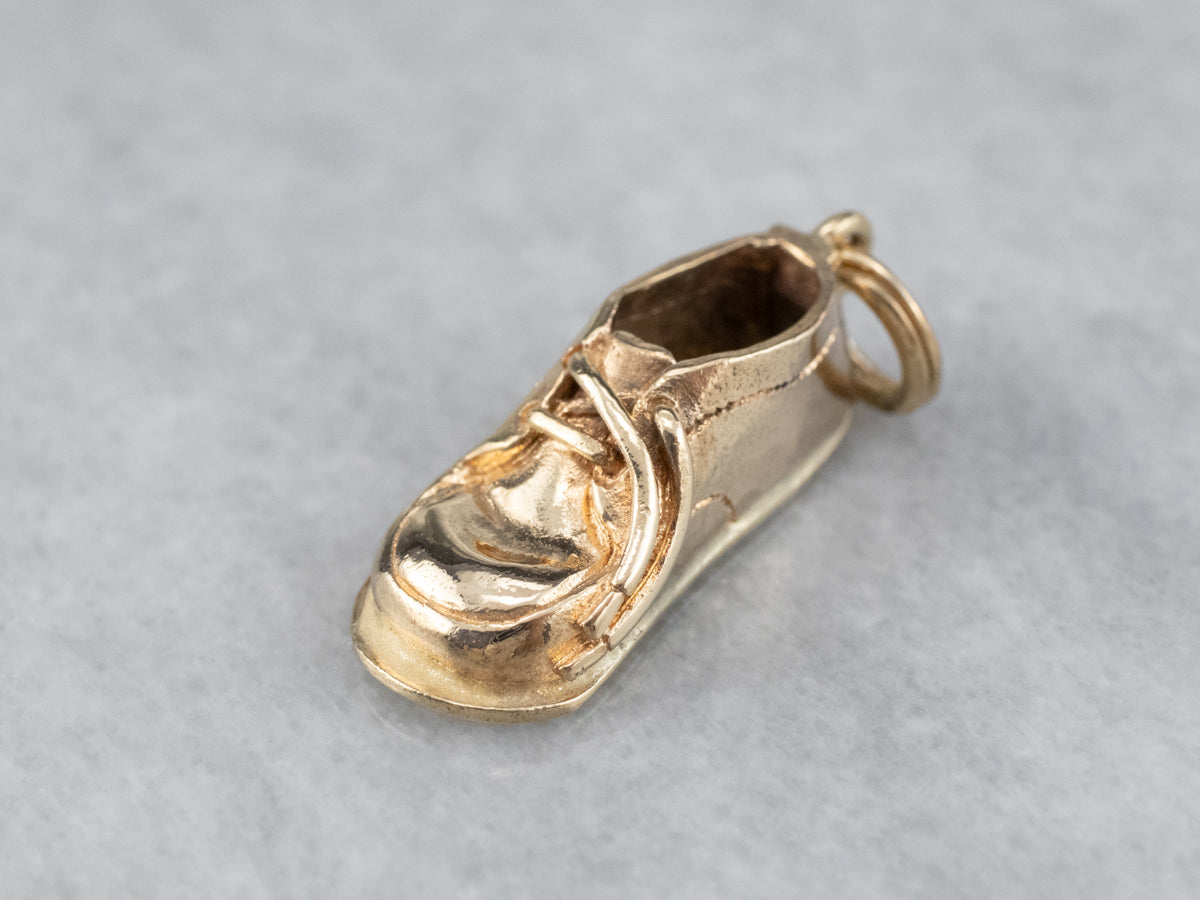 Vintage Gold Baby Shoe Charm or Pendant