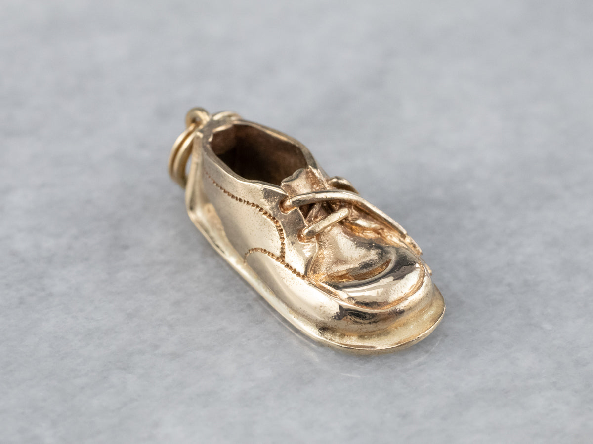 Vintage Gold Baby Shoe Charm or Pendant