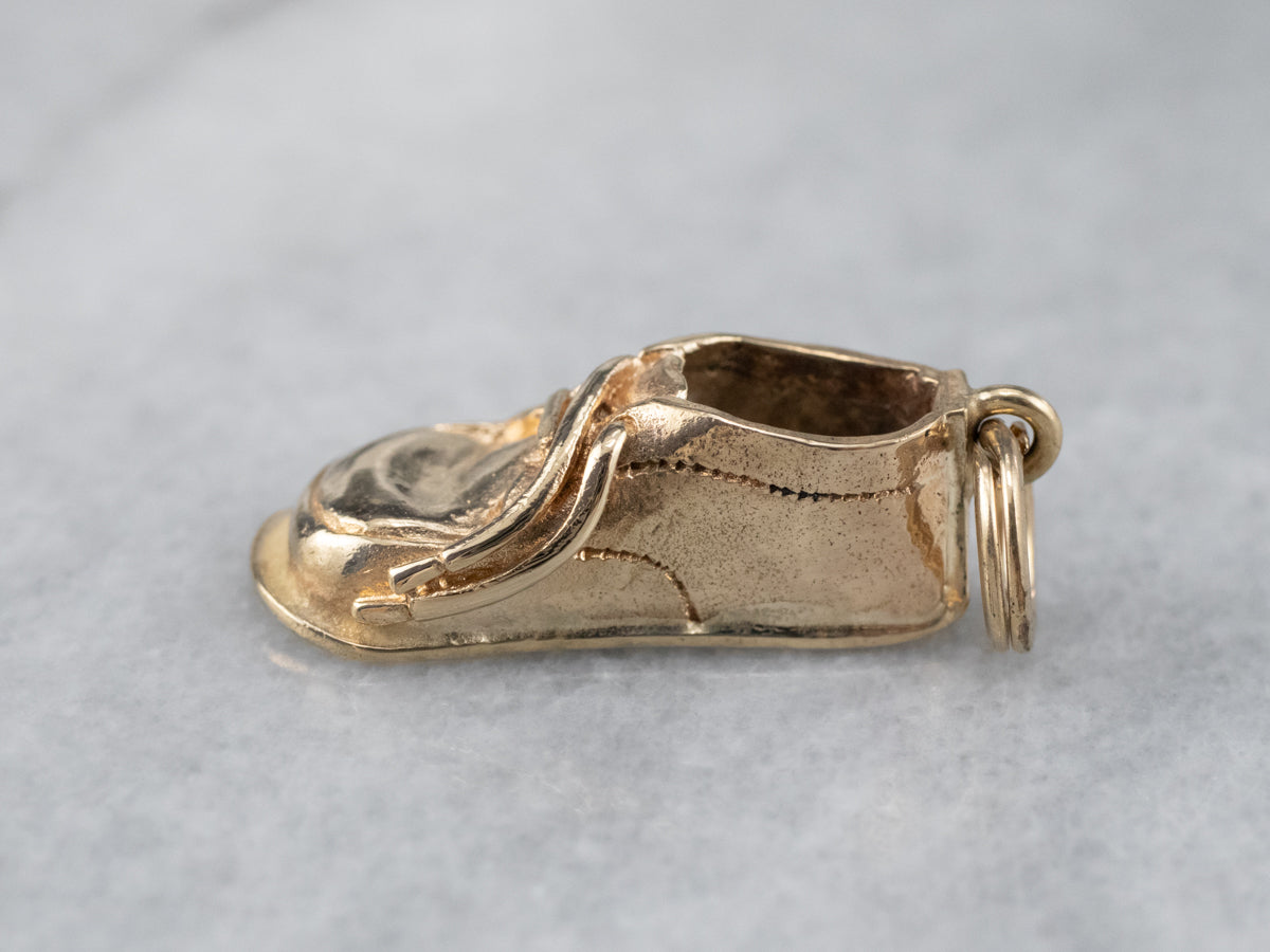 Vintage Gold Baby Shoe Charm or Pendant