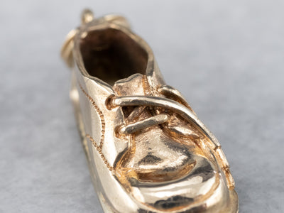 Vintage Gold Baby Shoe Charm or Pendant