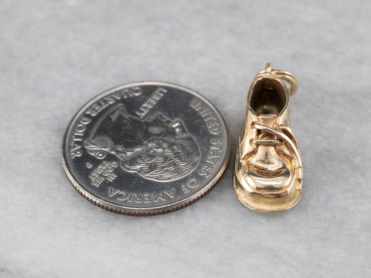 Vintage Gold Baby Shoe Charm or Pendant