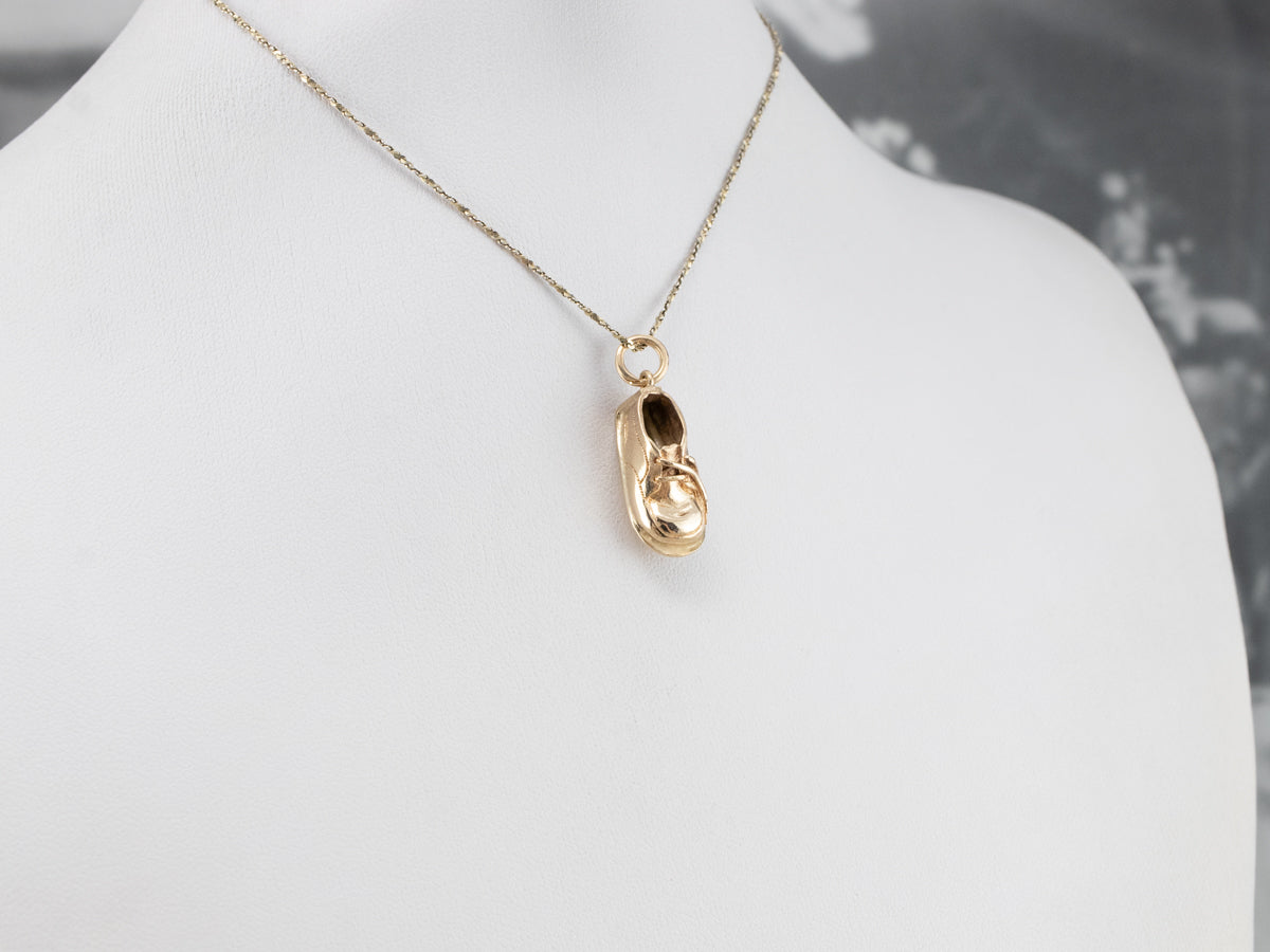 Vintage Gold Baby Shoe Charm or Pendant