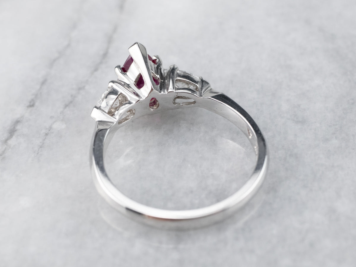 Ruby Diamond 18K White Gold Ring