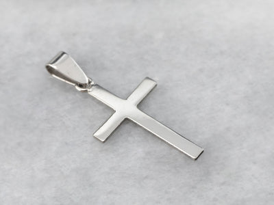 Plain Platinum Cross Pendant