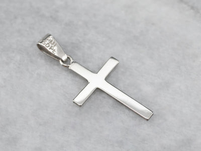 Plain Platinum Cross Pendant