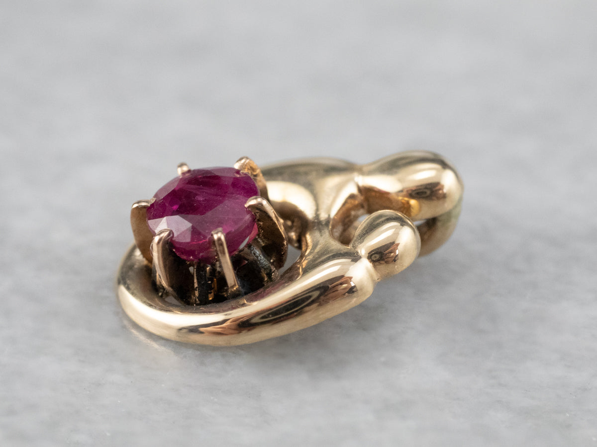 Ruby and Gold Mother and Child Pendant
