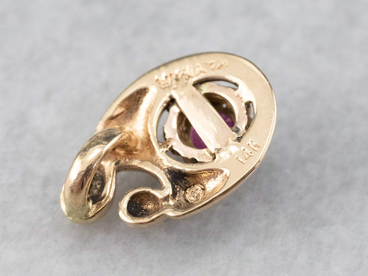 Ruby and Gold Mother and Child Pendant