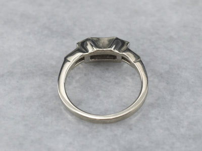 Stepped Diamond White Gold Enhancer Band Ring