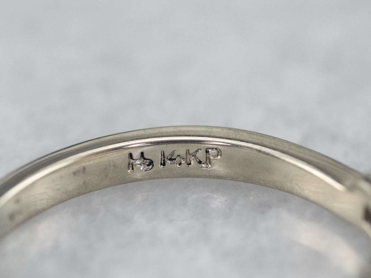 Stepped Diamond White Gold Enhancer Band Ring