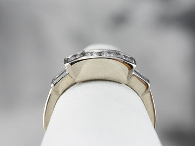 Stepped Diamond White Gold Enhancer Band Ring