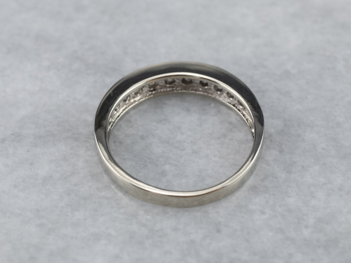 Channel Set Diamond White Gold Wedding Band